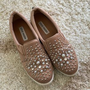 Steve Madden Blush Embellished Loafers